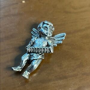 Silver Tone Angel Brooch!